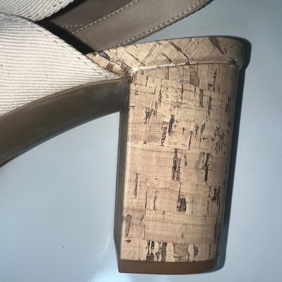 LifeStride Beige Lara Sandals w/ Cork Block Heels & Adjustable Straps Size 10M - Picture 12 of 16